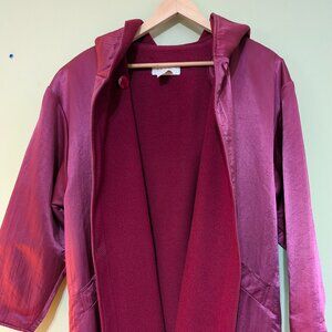 Vintage Hooded Magenta Linda Lundstrom Coat in Petite Size (22 in. Waist)